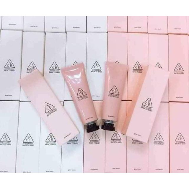 Kem lót 3CE BACK TO BABY GLOW BEAM màu Hồng/Trắng