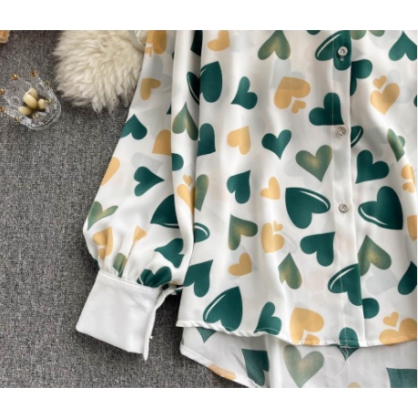 Áo Sơ Mi Chiffon Dài Tay In Họa Tiết Phong Cách Mới Cho Nữ