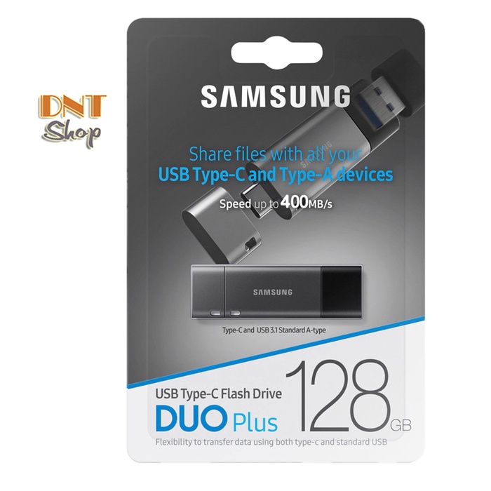 USB OTG Samsung Flash Drive DUO Plus 128GB cổng USB 3.1 và Type-C ~400MB/s