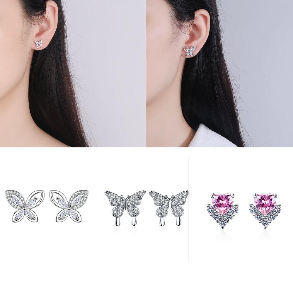 ROWANS Khuyên Tai Bướm Đính Đá Pha Lê Thời Trang