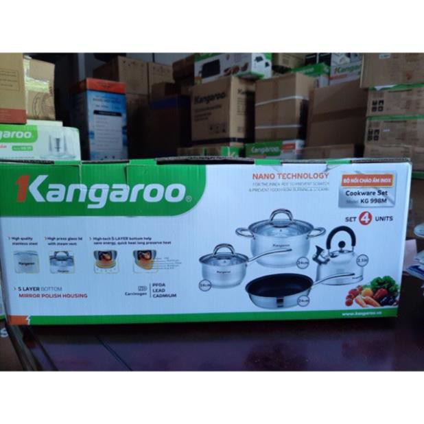 Bộ nồi, chảo, ấm inox Kangaroo KG998M