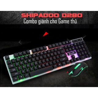 Bàn phím game thủ giả cơ và chuột Shipadoo D280 LED (Đen) - An Thịnh Phát