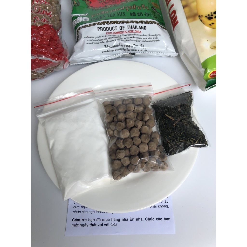 [ Sỉ - Lẻ] Set nguyên liệu làm trà sữa thái xanh và đỏ tặng trân châu én én