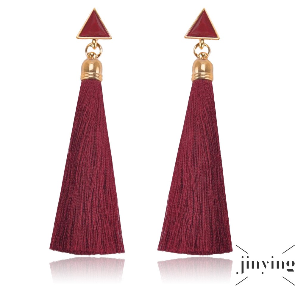 GETNOIVAS Hoa tai dáng dài phối tua rua phong cách vintage cho nữ