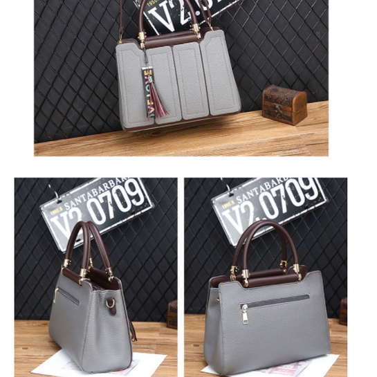 Túi Xách Tay/ Đeo Vai Có Dây Tua Rua Cỡ Lớn QiDong Dành Cho Nữ