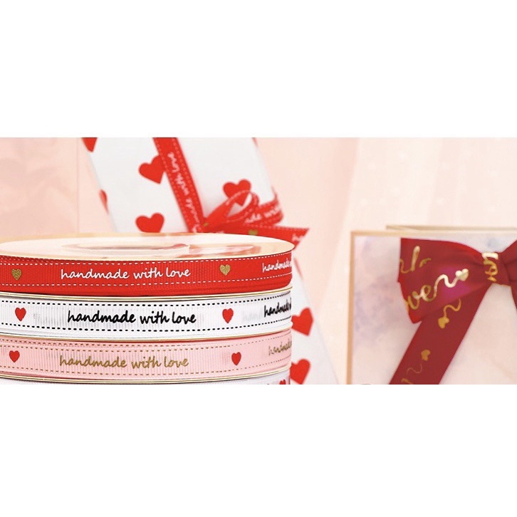 combo 5m ruybang handmade with love khổ 1cm
