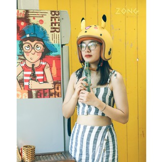 Mũ Bảo Hiểm 3/4 Thú ABS - Pikachu