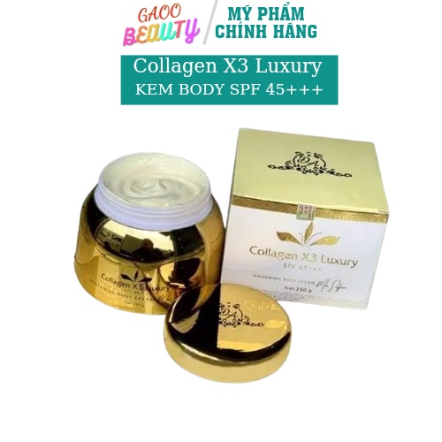 Kem Body Collagen X3 Luxury 250g Dưỡng Trắng Da SPF45+++