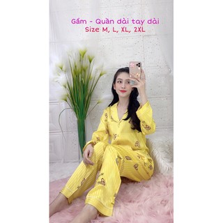 [Free Ship] Bộ lụa gấm Quần dài tay dài đủ size