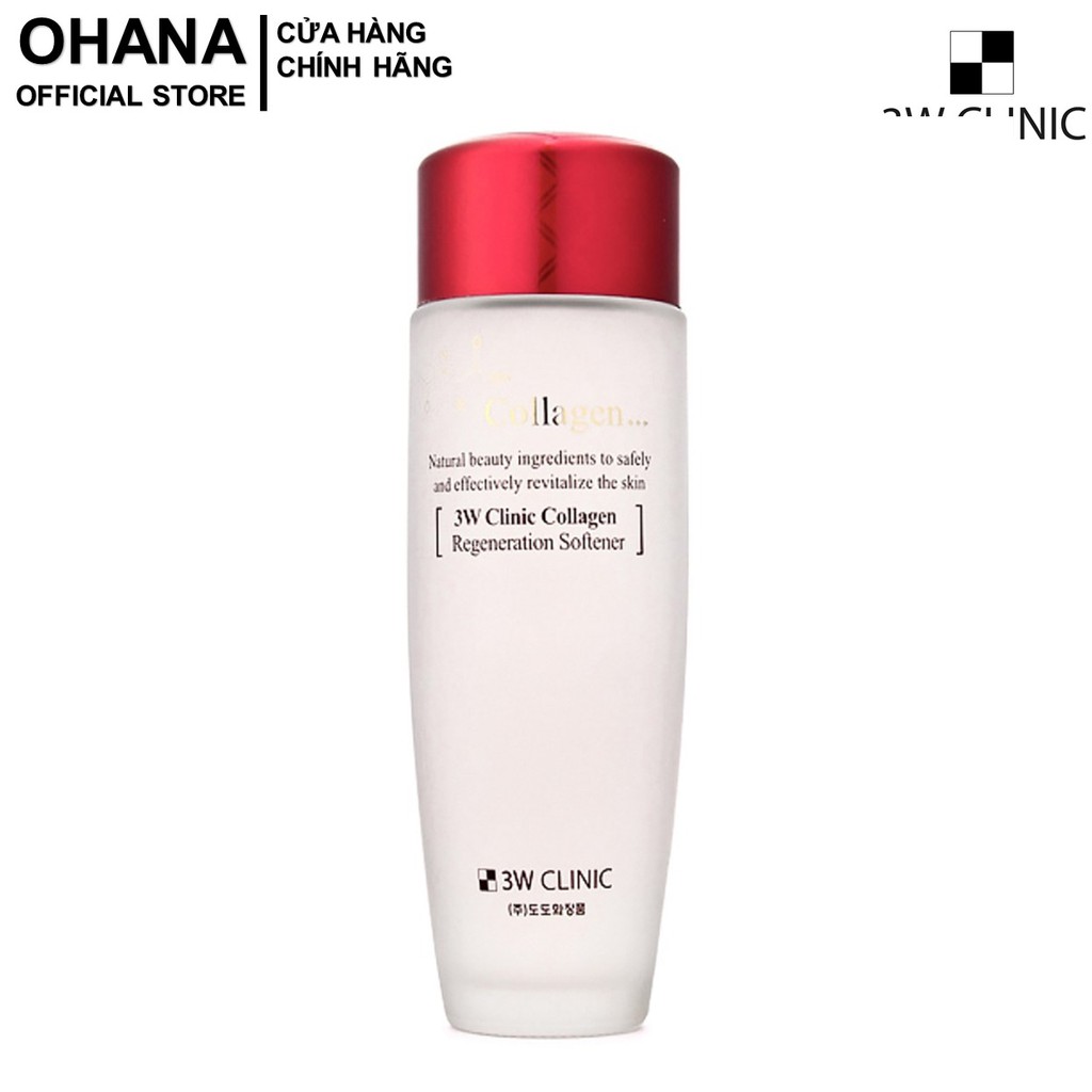 Nước Hoa Hồng Chống Lão Hóa 3W Clinic Collagen Regeneration Softener 150ml - Đỏ