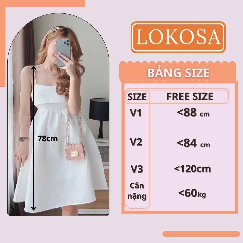 Váy Trắng Tiểu Thư LOKOSA Váy Babydoll Nơ 2 Dây Lưng Form Bồng Hàn Quốc Phong Cách Tiểu Thư VD070 | BigBuy360 - bigbuy360.vn