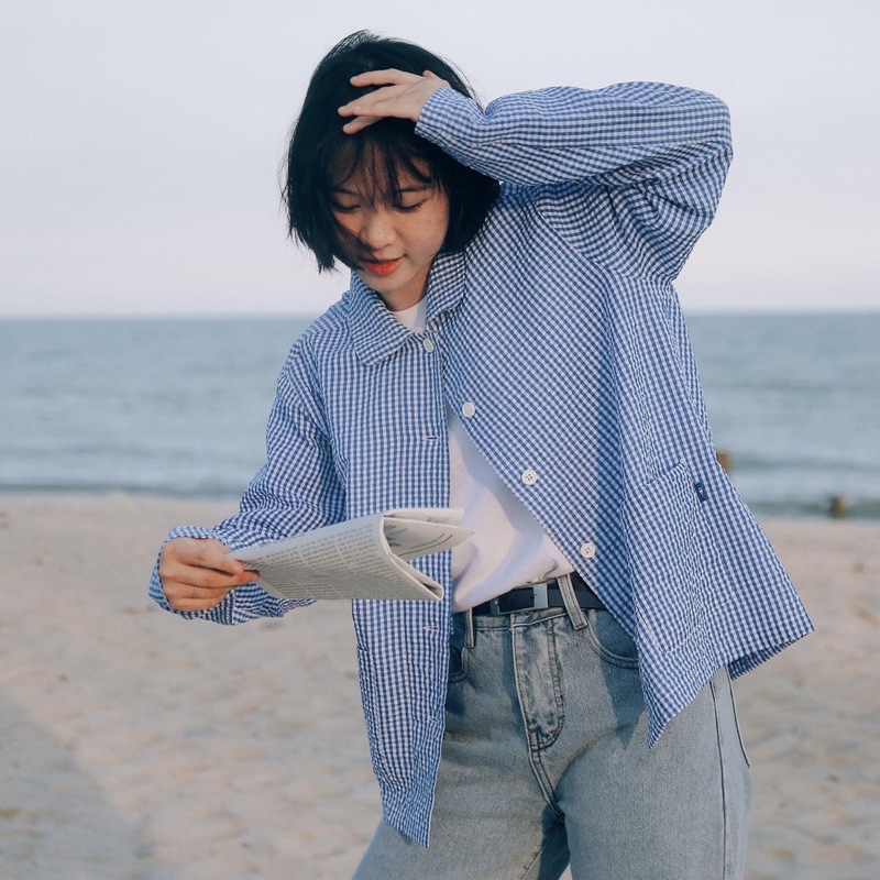 TheBlueTshirt BLUE CHECK OVERSHIRT JACKET