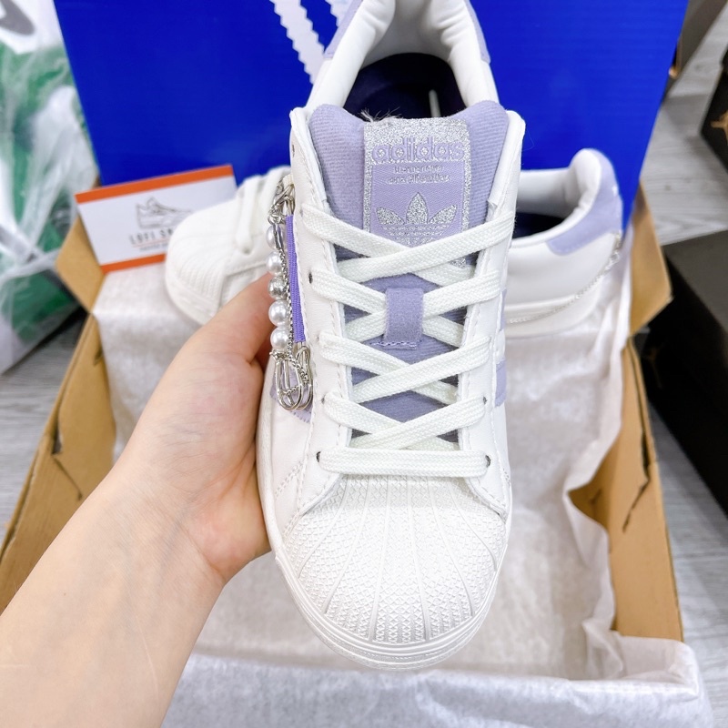 Giày Thể Thao SuperStar Sò Charm Tím Mới Hot 2022  Giầy sneaker nữ hottrend