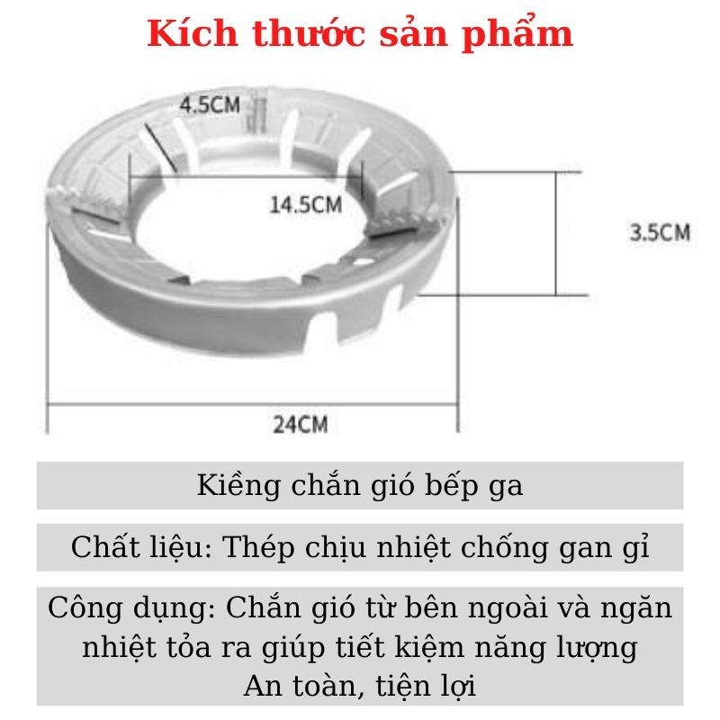 Kiềng chắn gió bếp ga chống tản nhiệt tiết kiệm năng lượng dùng được cho mọi bếp ga