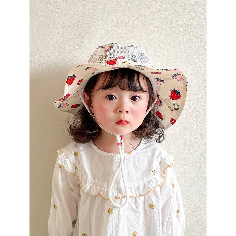 Nón Tai Bèo Phối Lưới Mỏng Chống Tia Uv Thời Trang Mùa Hè Xinh Xắn Cho Bé