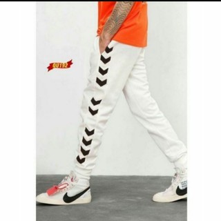 Quần Jogger nỉtrắng mũi tên đen