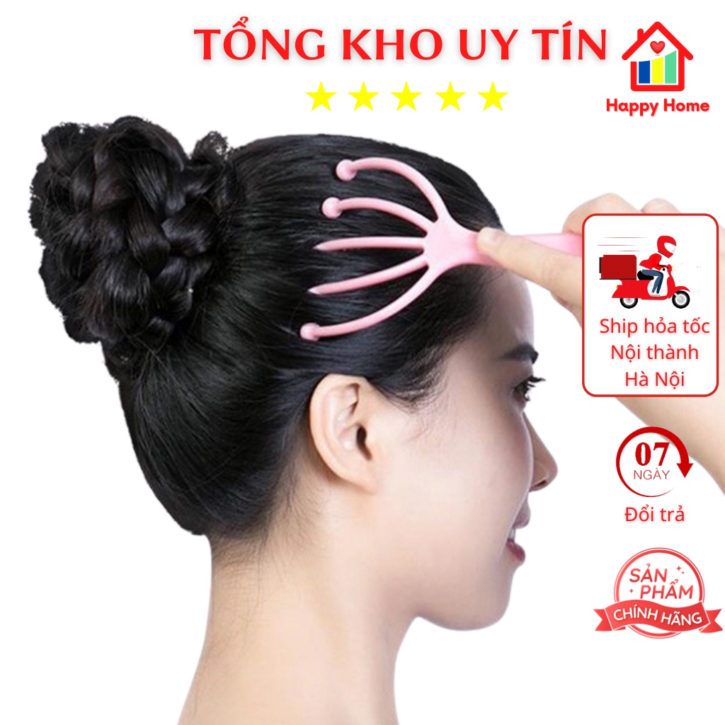 Massage đầu, dụng cụ mát xa đầu 5 nhánh gắn bi sắt Happy Home