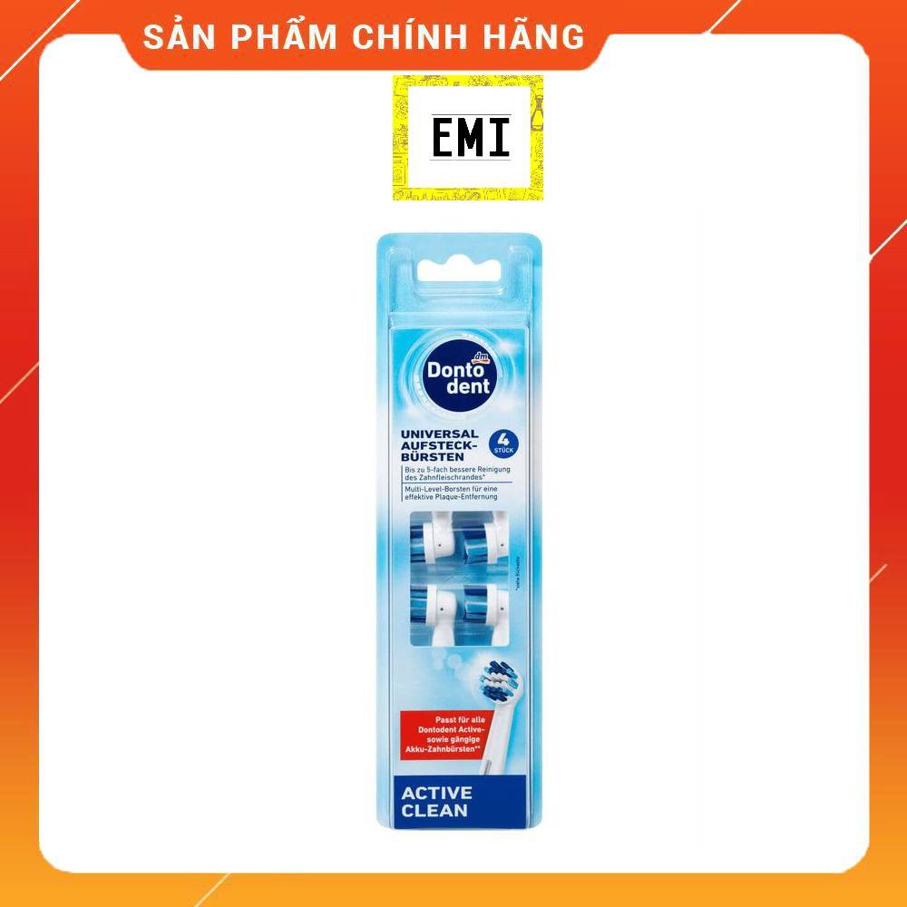 Đầu bàn chải điện Dontodent Active Clean giúp làm sạch răng kỹ lưỡng, vỉ 4 - Hàng Đức