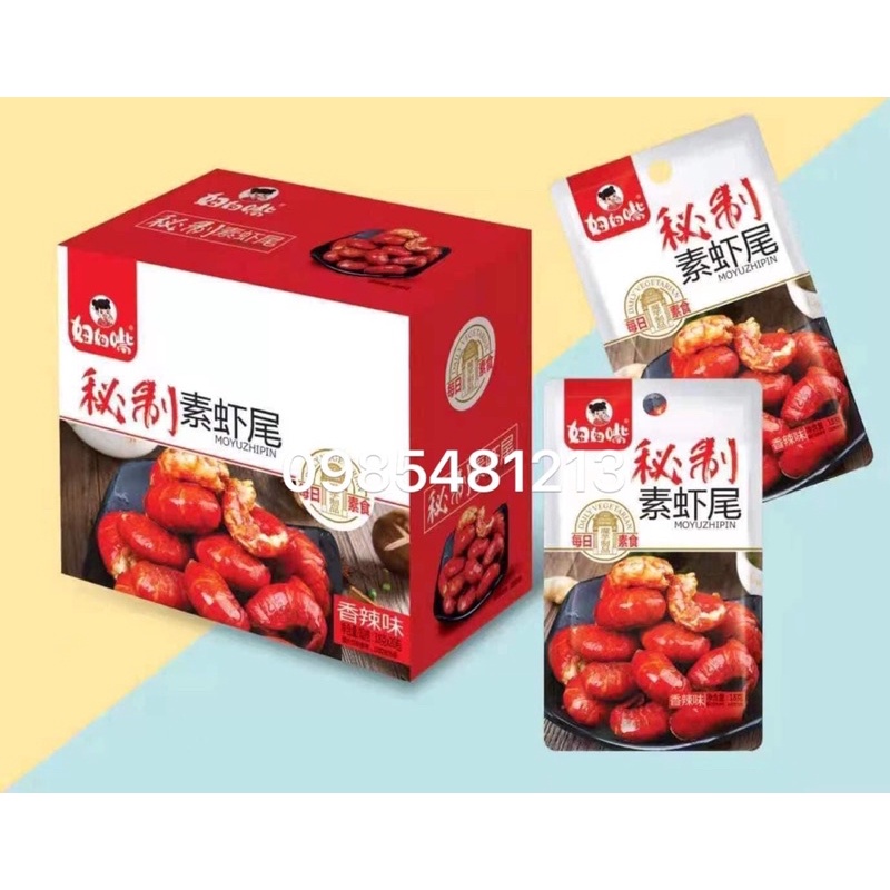 1 Hộp 20 Gói Nõn Tôm Hùm Đất Chay Cay Ăn Liền