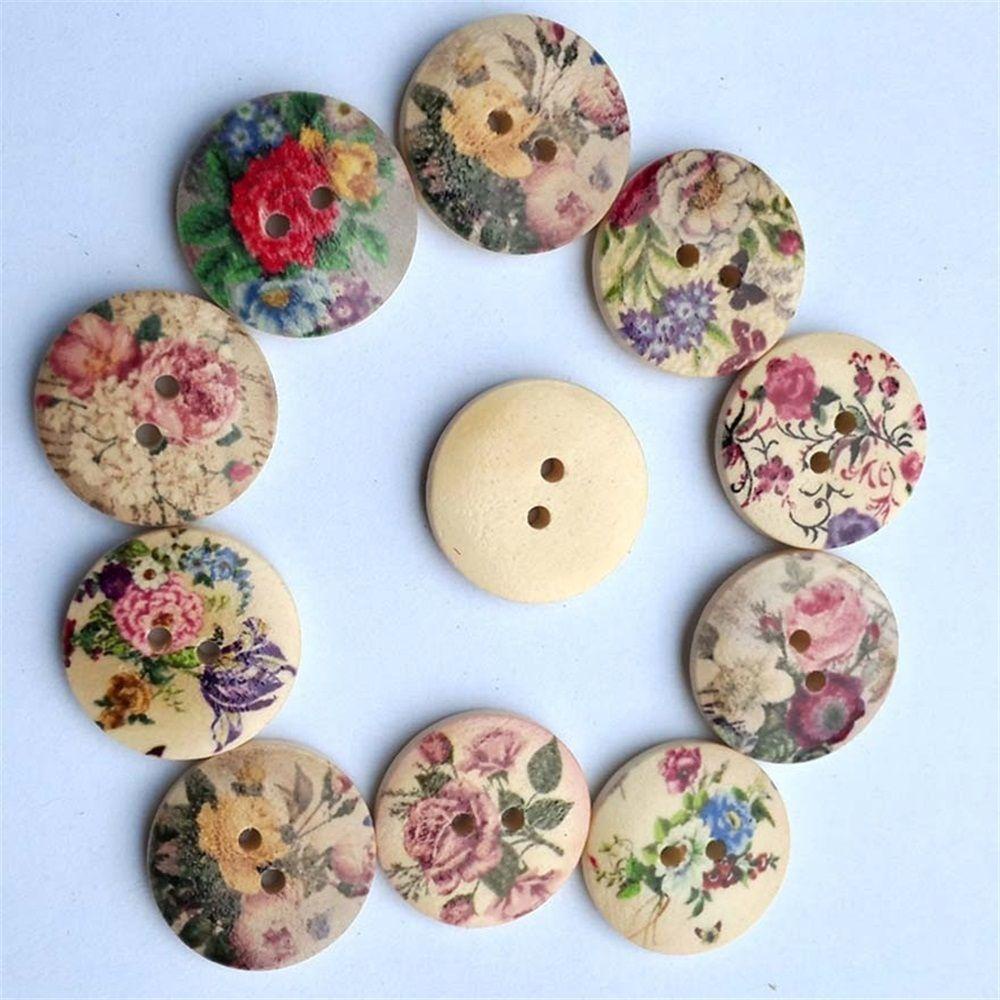 YIYU Set 50 Nút Nhựa Nhiều Màu Sắc Trang Trí Scrapbook