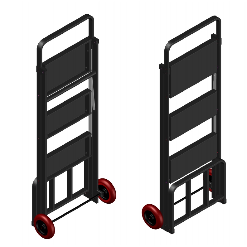 Thang ghế 3 bậc kết hợp xe đẩy hàng 100% thép mạ kẽm siêu bền, vững chắc