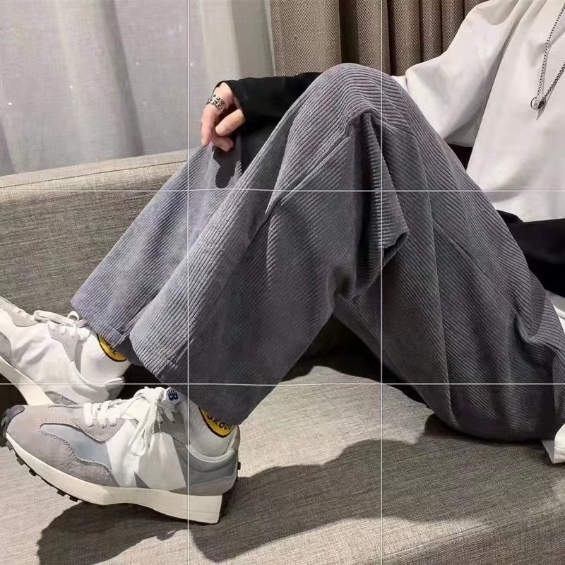 Quần ống rộng màu trơn thời trang Hàn Quốc cho nam quần thể thao nam dài lụa fashion quần jogger thể thao nam simple quần jogger nam Sọc