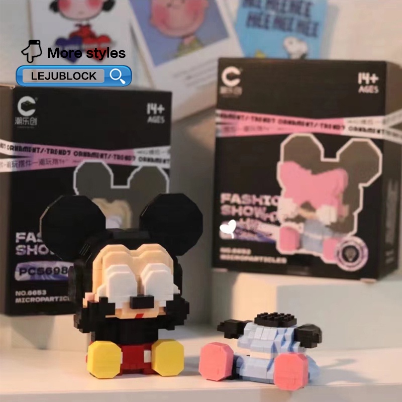 Các khối xây dựng chuột mickey minnie nanoblock linabell ghép hình trẻ em hộp quà một mảnh đồ chơi trẻ em Disney búp bê quà tặng cho bạn gái giáng sinh Naruto kakashi luffy chopper