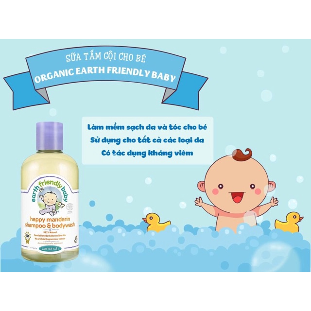 Sữa tắm thiên nhiên Lansinoh Earth Friendly Baby cho bé 250ml