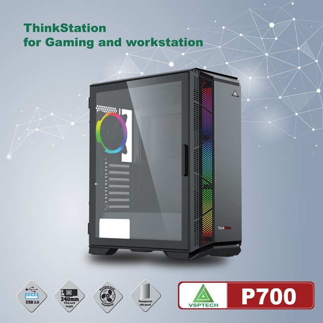 Vỏ case máy tính VSPTECH thinkstation p700 for gaming and workstation, hàng mới chính hãng 100%