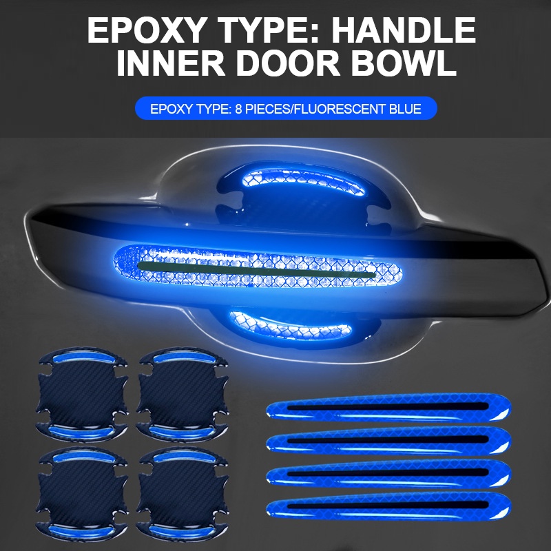Miếng Dán Tay Nắm Cửa Xe Hơi Họa Tiết Sợi Carbon 3D Chống Trầy Xước Tiện Dụng