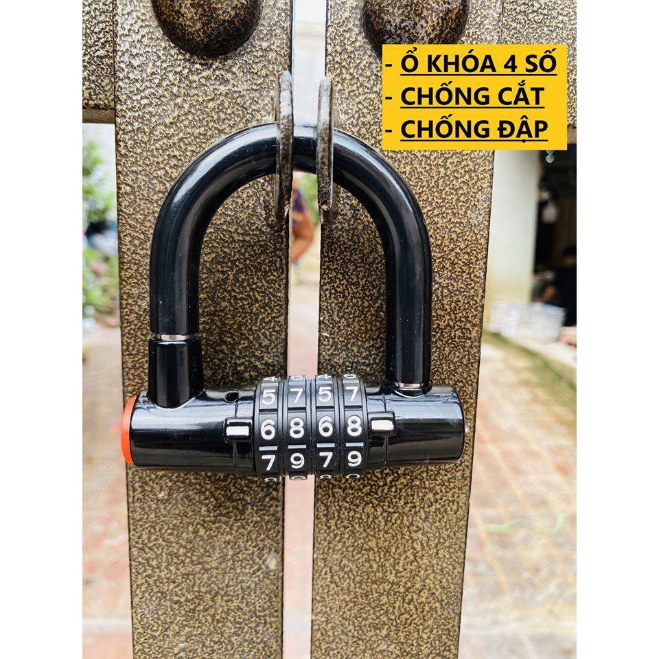 Ổ Khóa Số Cao Cấp - Ổ Khóa Chữ U Mini 4 Mã Số Không Cần Chìa Bảo Đảm An Toàn Cho Tài Sản