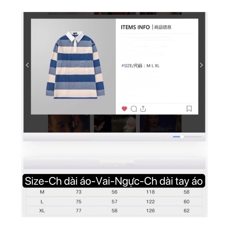 Áo polo kẻ dài tay  chất da cá Nelly Heybig form rộng dành cho nam và nữ 45 50