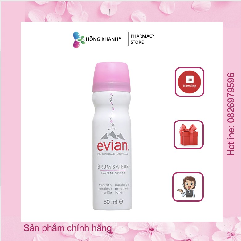 xịt khoáng cấp ẩm và làm dịu da evian® Facial Spray 50ml