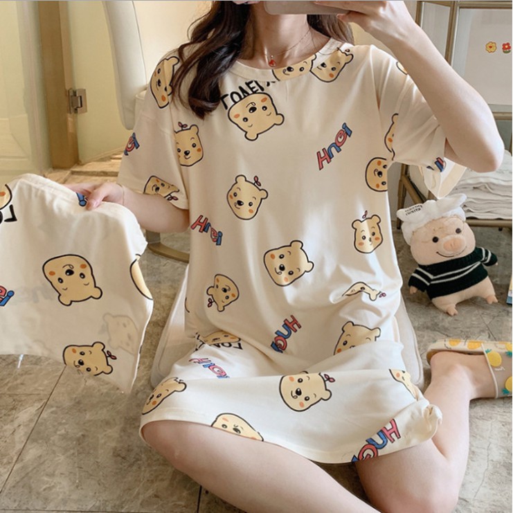 [ QUÀ TẶNG LÀ GÓI XẢ VẢI NHA ] Váy Ngủ 🌸 FREESHIP 50K 🌸 Đồ mặc nhà mềm,mát,mỏng họa tiết hoạt hình hàng Quảng Châu