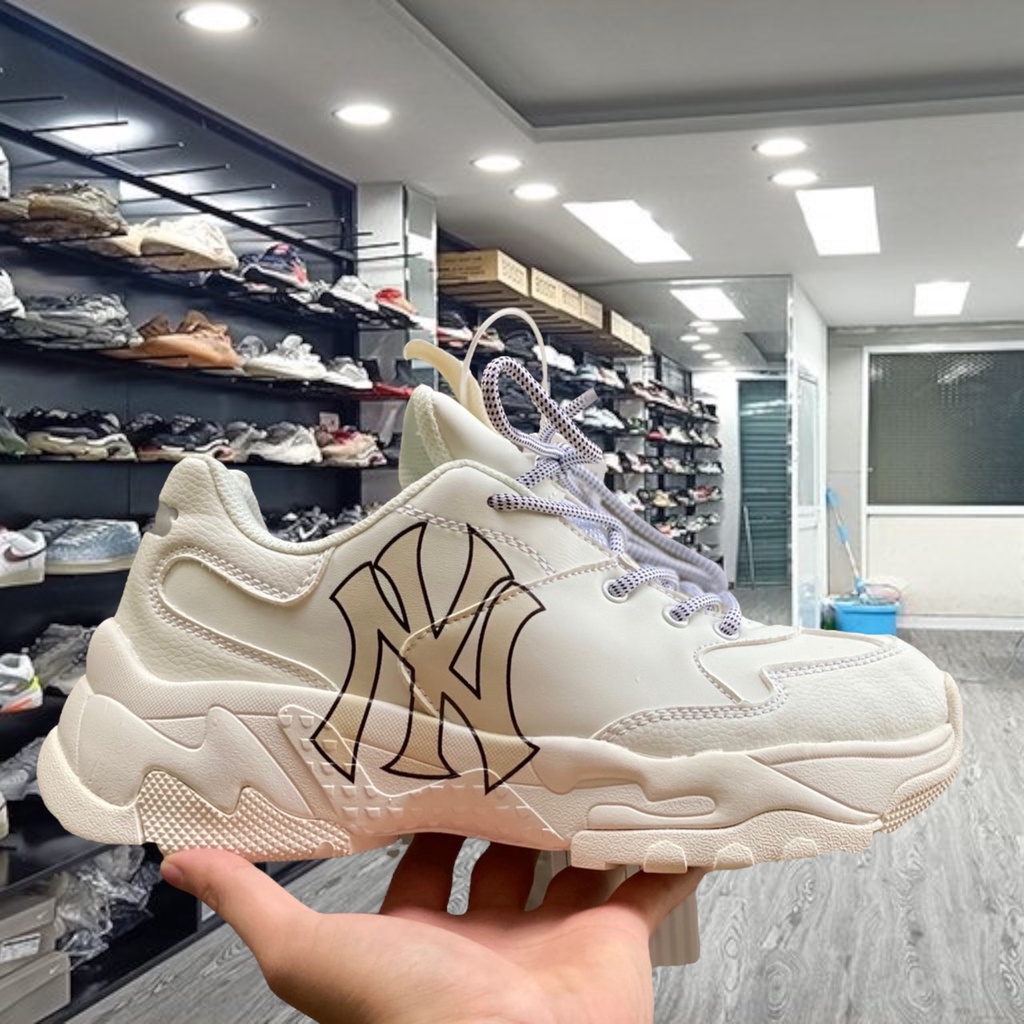 Giày Sneaker  MLB NY vàng hót hít, Giày Thể Thao Tăng Chiều Cao 5 cm full bill box 1.1 - Yabi_boutique