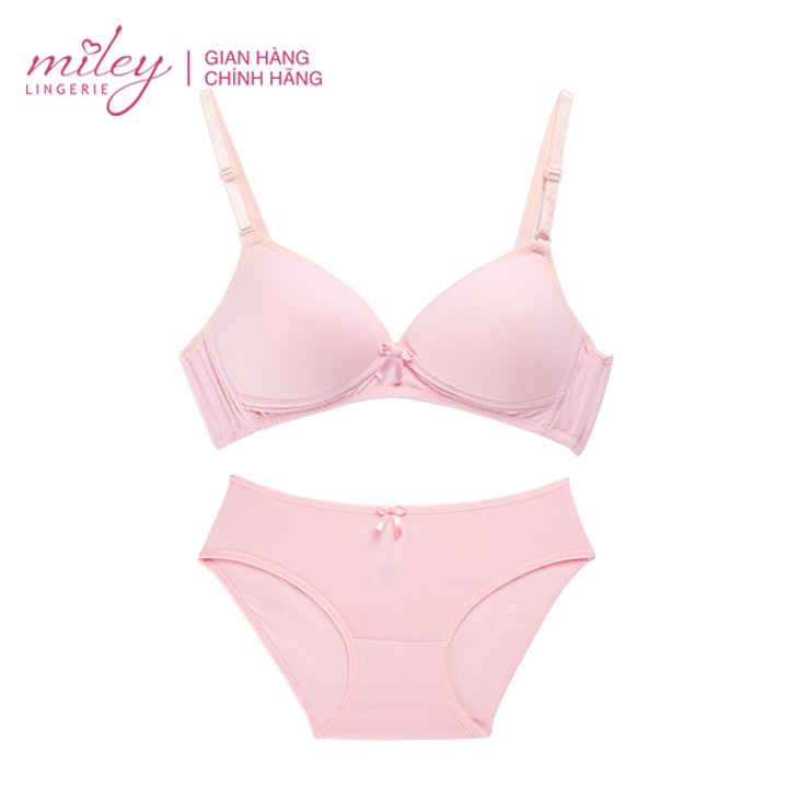 [QUÀ TẶNG 70K] Bộ Đồ Lót Cotton Không Gọng Mút Mềm Nâng Ngực MiLey Lingerie BRW0X015-BCS0X04