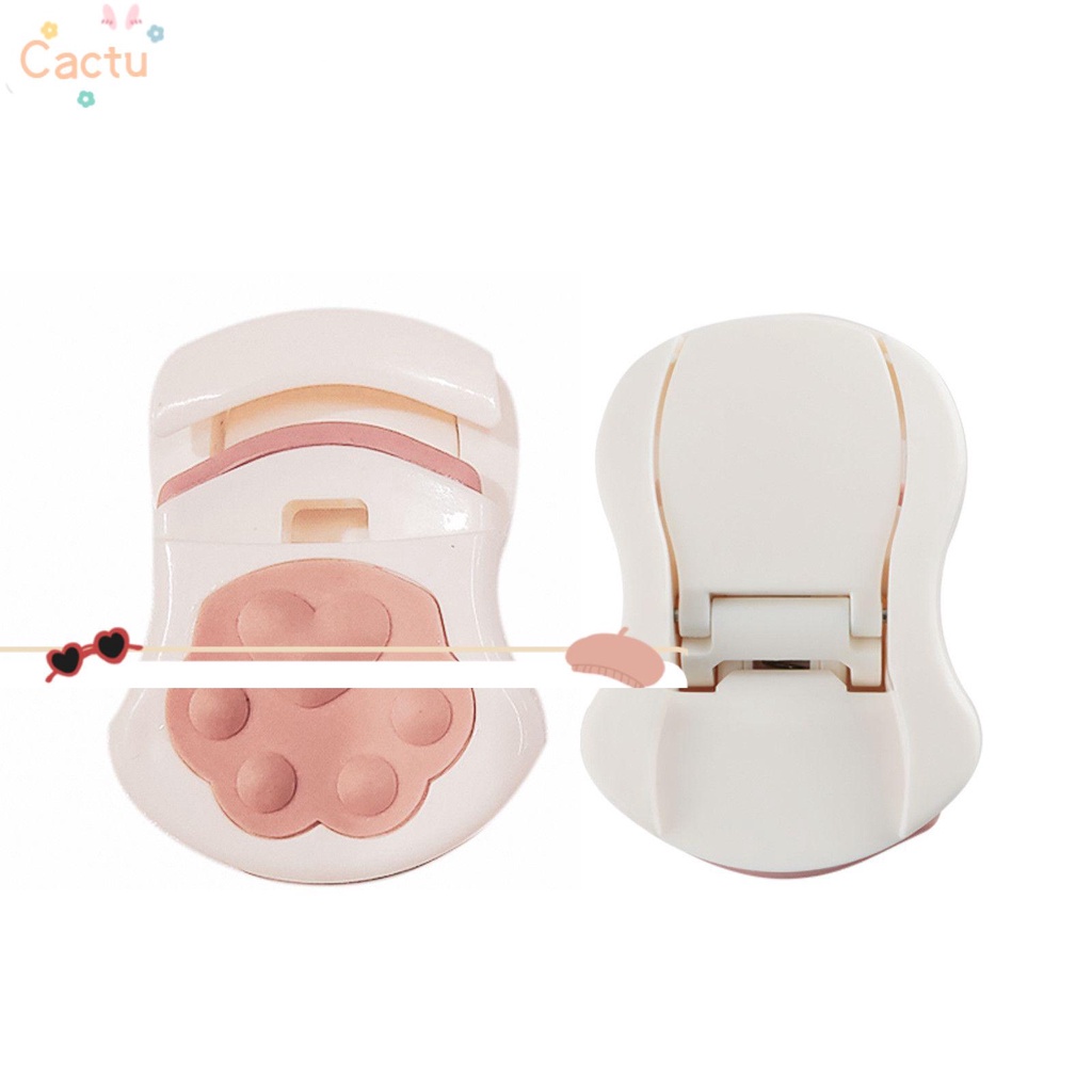 Dụng Cụ Uốn Lông Mi Mini Bằng Nhựa Hình Dấu Chân Mèo Dễ Thương Nhiều Màu Sắc