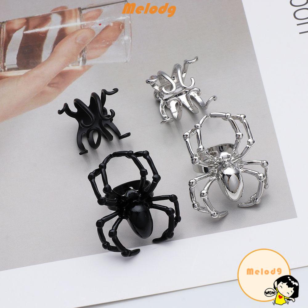 Nhẫn Thép Không Gỉ Hình Nhện Phong Cách Gothic Thời Trang