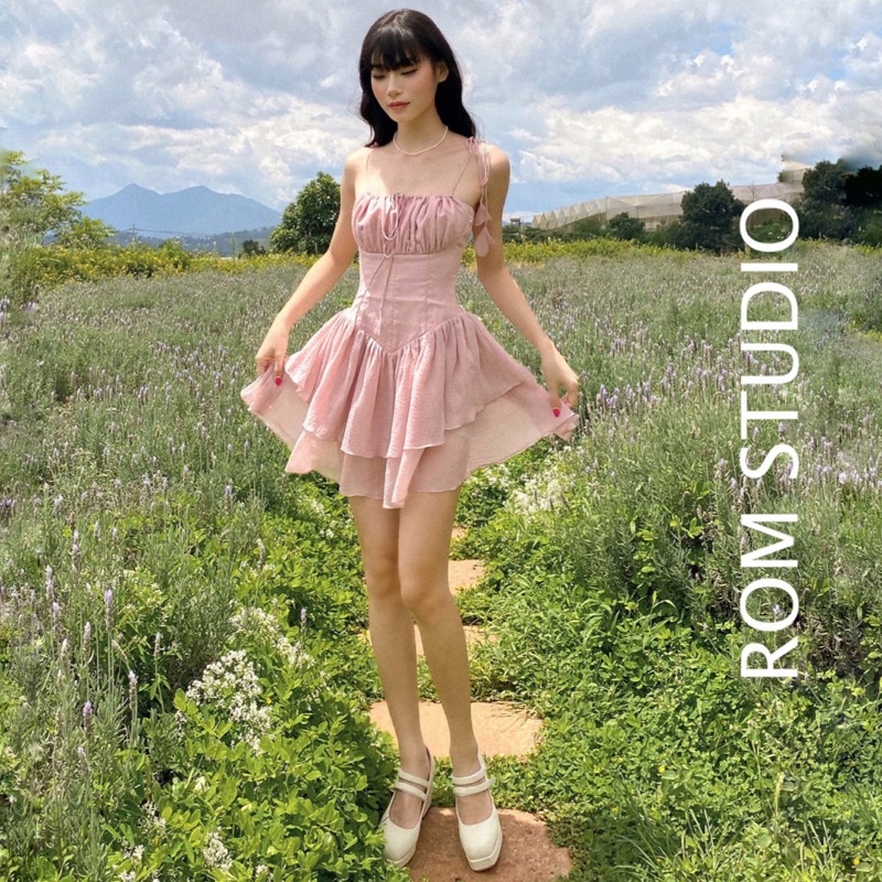 Đầm xoè dây 2 tầng uri dress