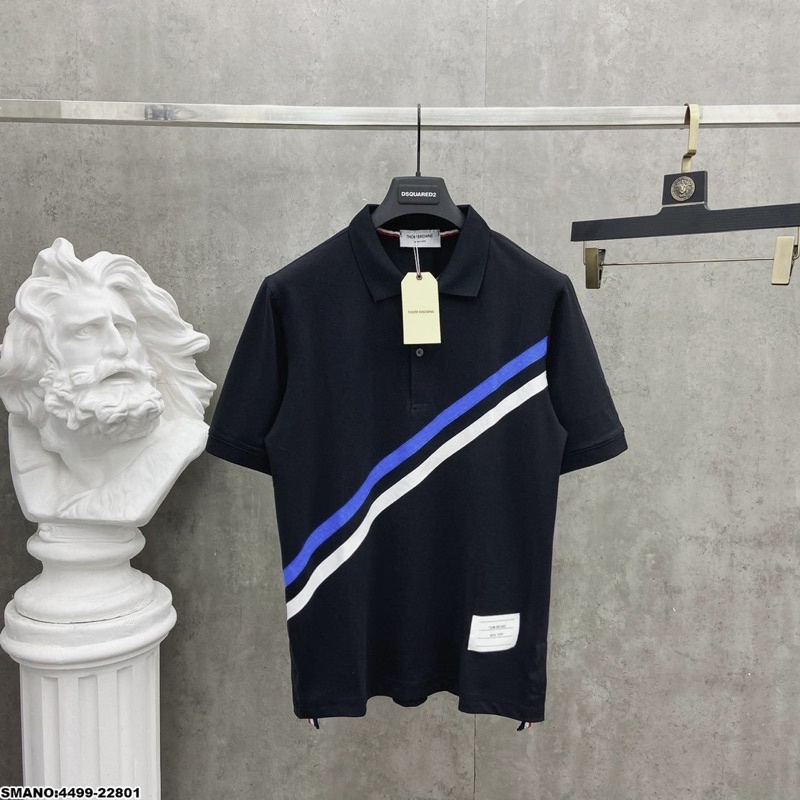 Polo ThOm sọc ngực cực đẹp - áo cổ bẻ in ngực sắc nét