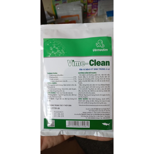 VIME- CLEAN. KÍ SINH TRÙNG CÁ, TÔM. GÓI 100GRAM