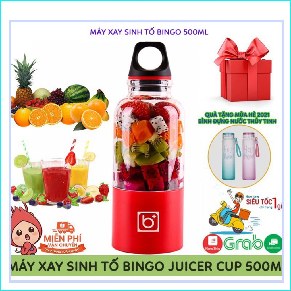 Máy Say Sinh Tố Cầm Tay Mini Sạc Pin BINGO JUICER CUP 500Ml