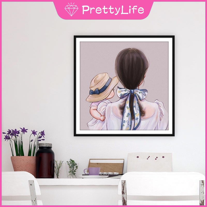 Bộ Tranh Đính Đá 5D Tự Làm 40x40cm/50x50cm Hình Cặp Đôi Trang Trí Nhà Cửa