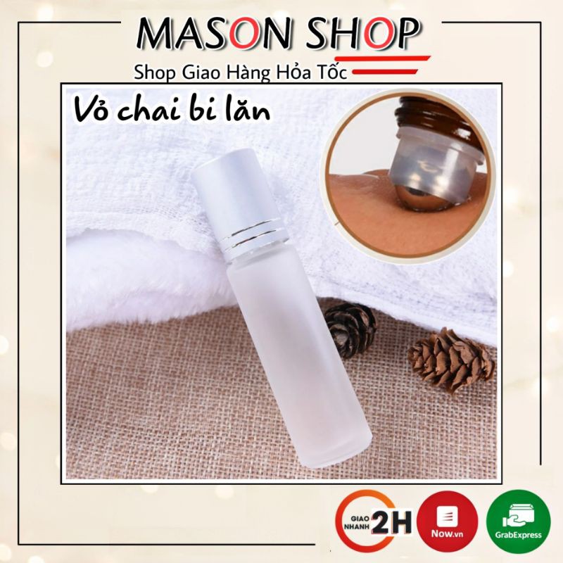 CHAI CHIẾT NƯỚC HOA DẠNG LĂN 10ml/ VỎ LỌ BI LĂN DẦU DỪA mini nhỏ chiết mỹ phẩm màu trong nâu mờ