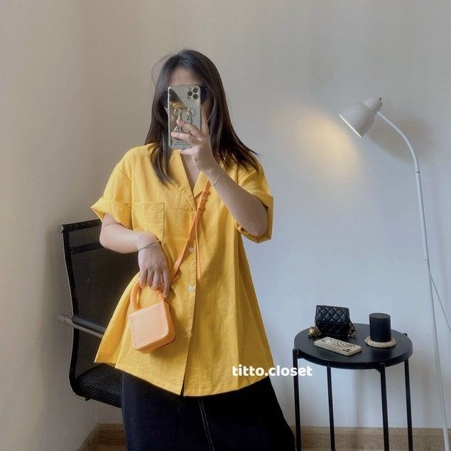 Áo Sơ Mi Cổ Vest Trơn BASIC SHIRT- Titto Closet