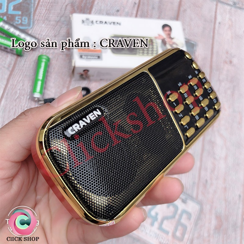 Đài radio FM Caraven CR-853 3 pin siêu trâu Chuyên FM-AM-USB-Thẻ TF tặng kèm 3 pin - Loa di động cho âm thanh chất luong