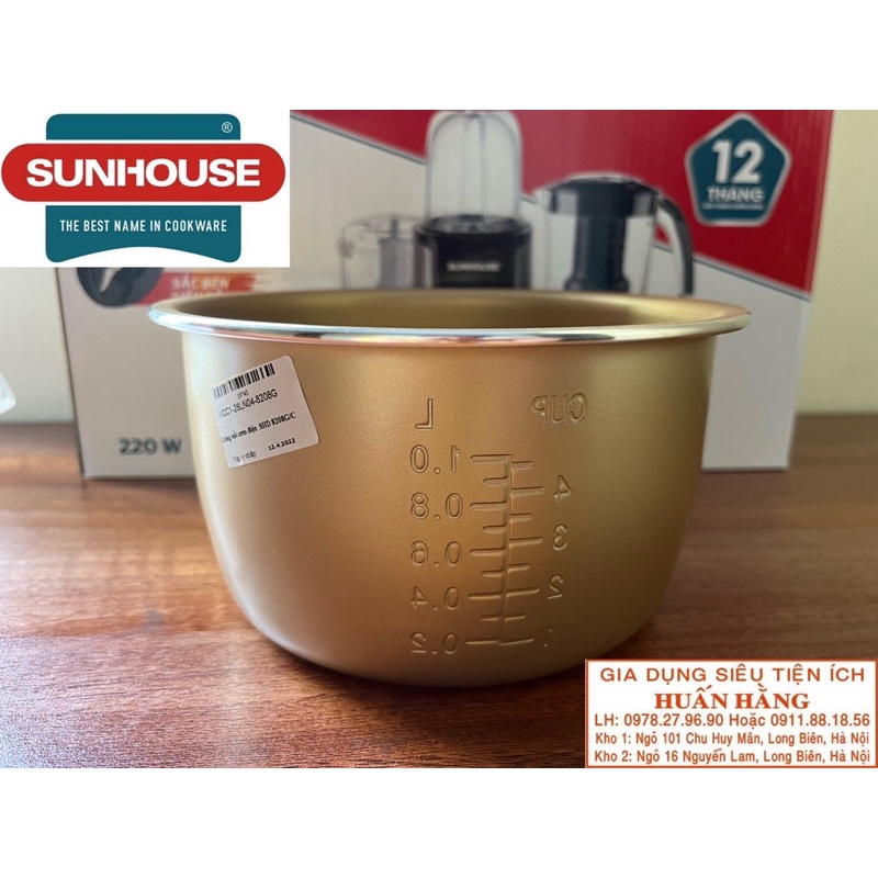 Chính hãng Lòng nồi cơm điện Sunhouse SHD8208G và SHD8208C