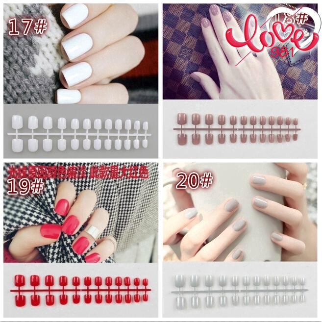 Set 24 Móng Tay Giả Hình Vuông Không Keo Dán