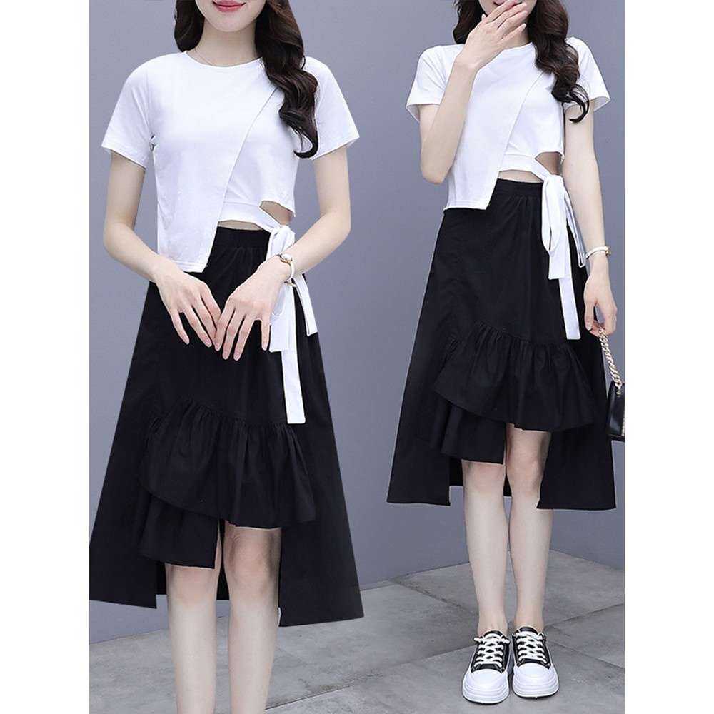 Bộ Đầm 2 Món Xếp Ly Nhấn Eo Thời Trang Cho Nữ | BigBuy360 - bigbuy360.vn