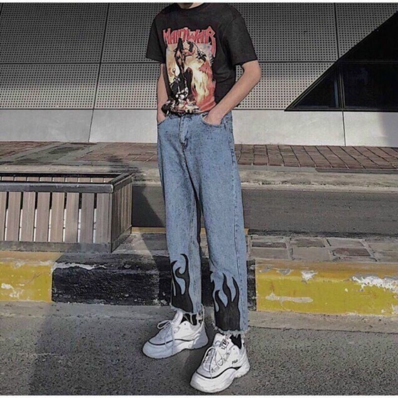 Baggy jean lửa unisex